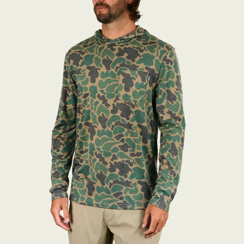 MARSH WEAR BUXTON HAGOOD HOOD Green Mallard Camo Medium