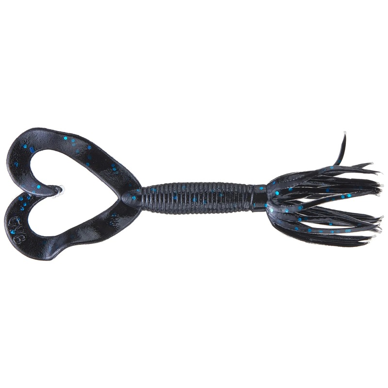 Yamamoto 2.5″ Double Tail Hula Grub (10 Pk) Black Blue Flake