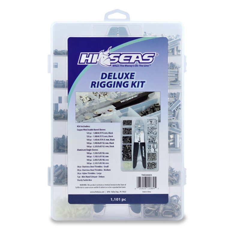 Hi-Seas Deluxe Rigging Kit Copper Mini Double Barrel Sleeves & Tool