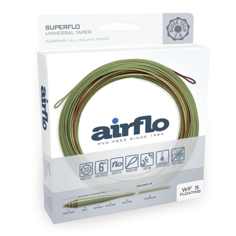 Airflo Superflo Ridge 2.0 Universal Taper Moss Olive/ Chartreuse WF-3F