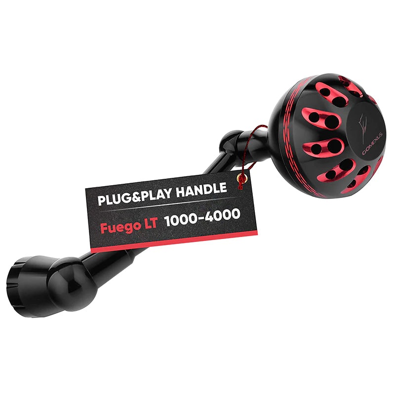 GOMEXUS ALUMINUM POWER HANDLE SPINNING DAIWA FUEGO REEL Black/Red