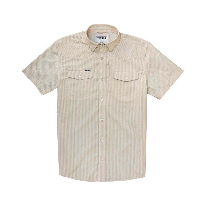 Poncho M’s The Bulldogger Slim Tan Vertical Stripes S