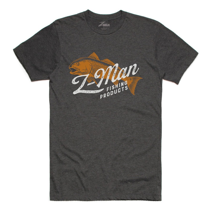 Z-Man Redfish TeeZ Short Sleeve T-Shirt Stone Gray Small