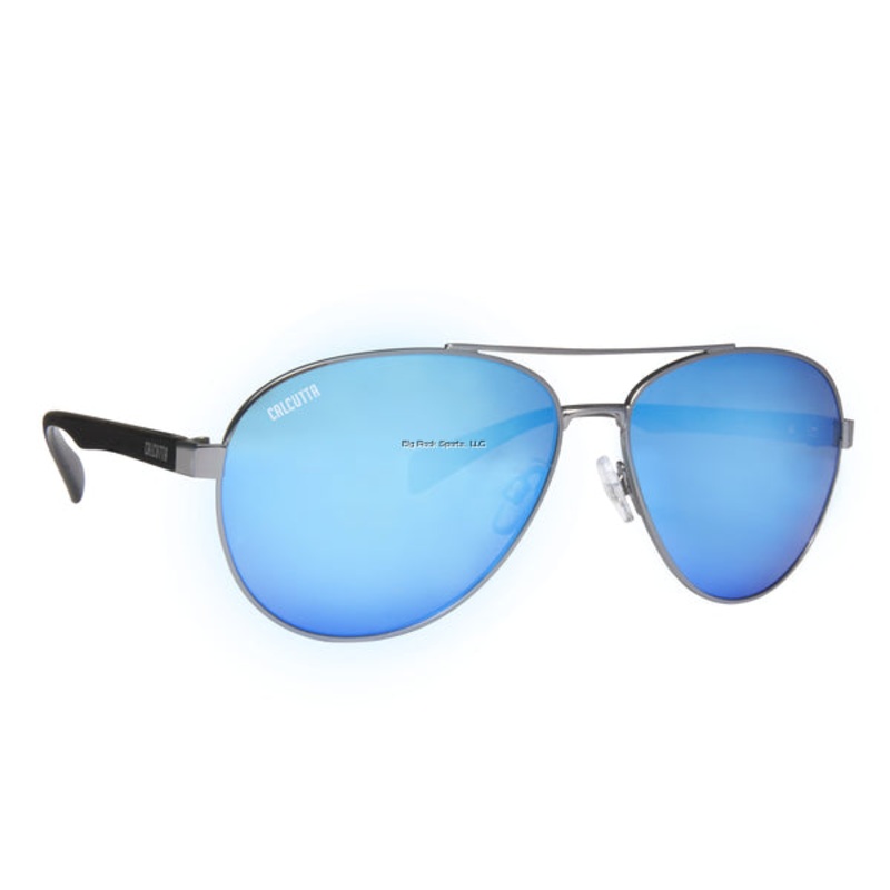 Calcutta Kodiak Discover Series Sunglasses Black/Gun Metal/Blue Mirror
