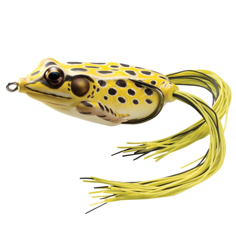 LiveTarget Frog Hollow Body Topwater Lure, Yellow/Black, 2 5/8″