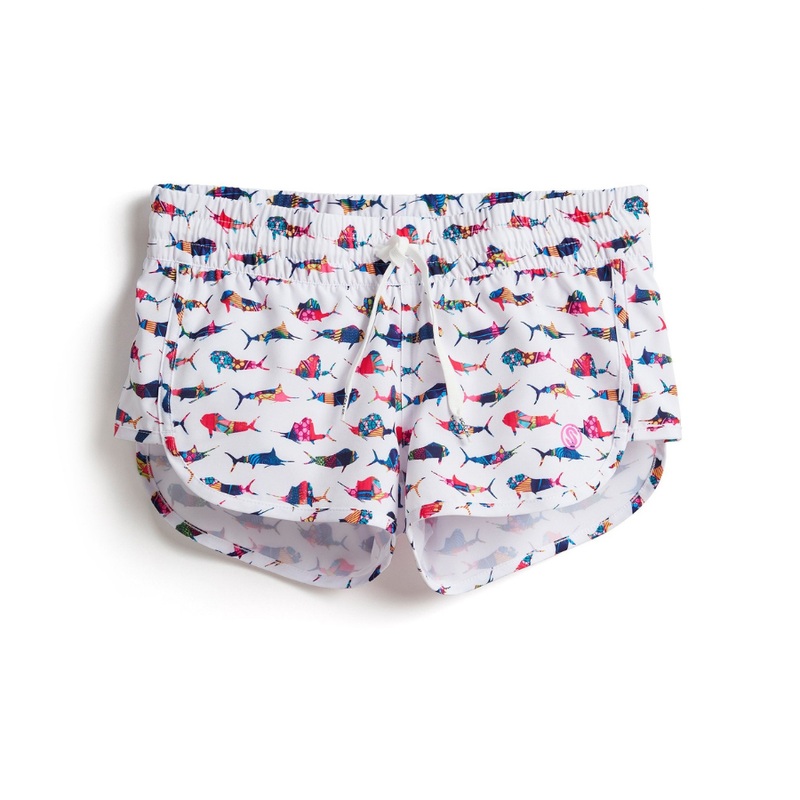 SCALES TRIPPY FISH BOARDSHORTS WHITE XL