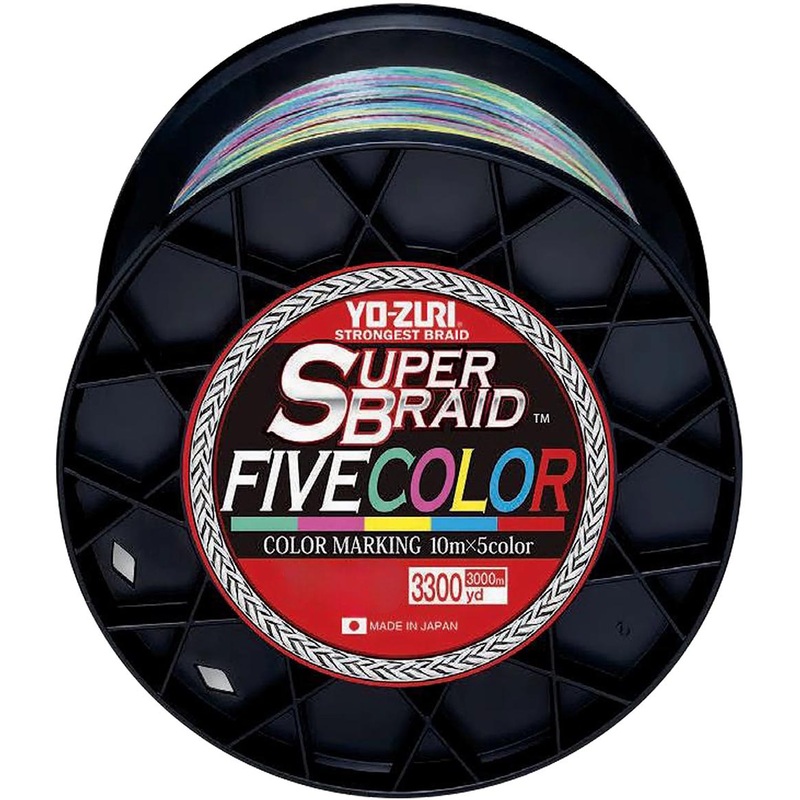 Yo-Zuri Super Braid Five Color – 3300 Yard Spool Five Color Metered 15 lb