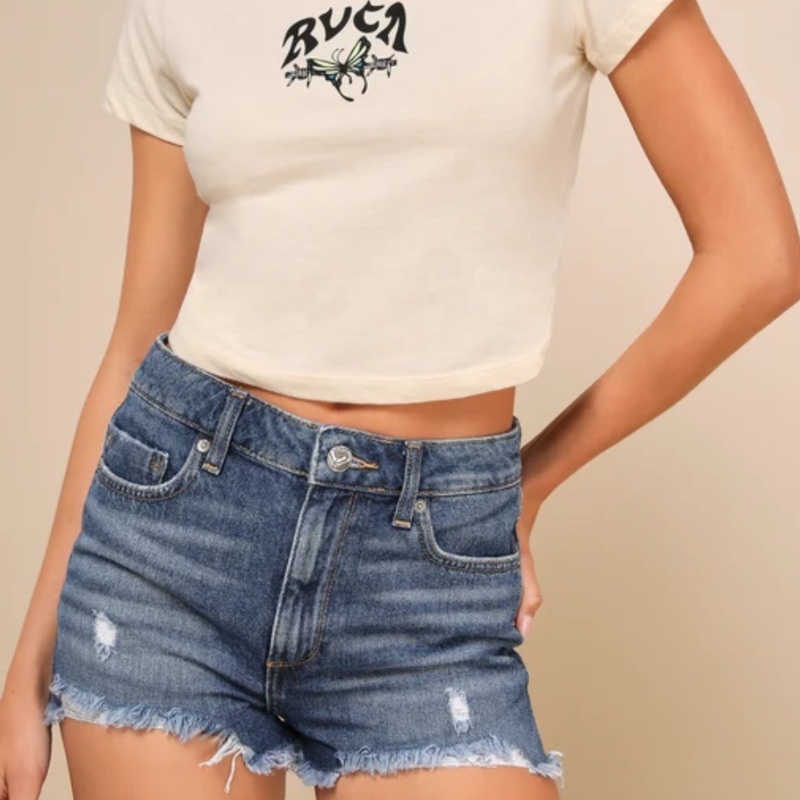 ROXY NEW SWELL DENIM SHORTS SNOW WHITE 23