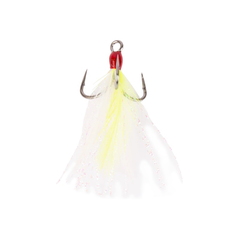 Mustad In-Line Triple Grip Feathered Hook #6 Chartreuse