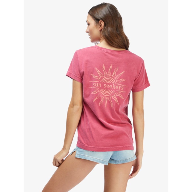 ROXY SUN SEEKER T-SHIRT XS RED BUD