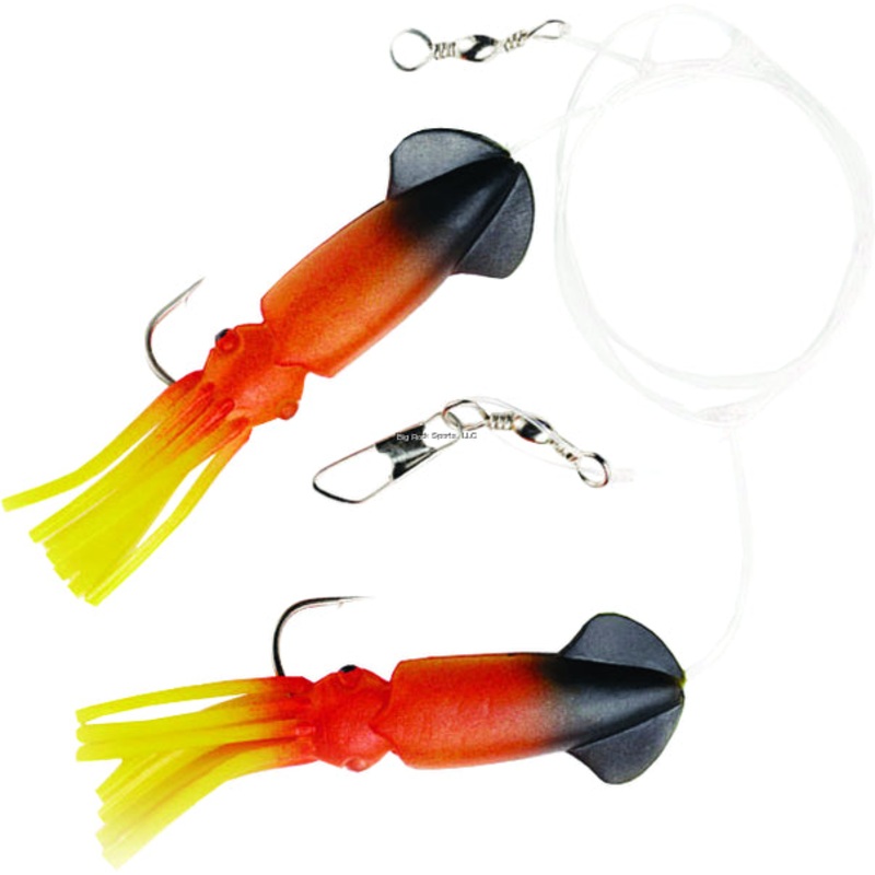 P-Line Ling Cod Squid Rig Orange/Yellow/Black