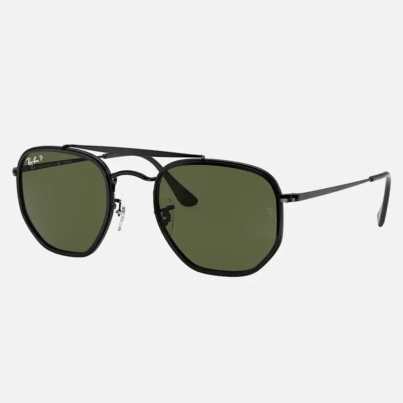 RAY-BAN MARSHAL II POLORIZED SUNGLASSES BLACK GREEN CLASSIC G-15