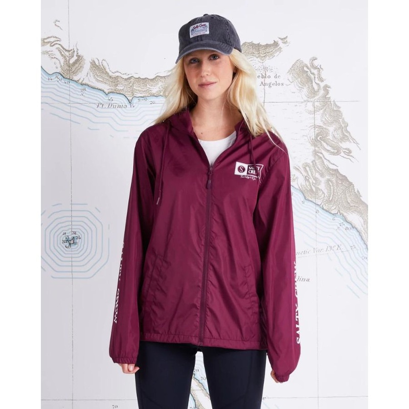 SALTY CREW ALPHA WINDBREAKER MAROON XS