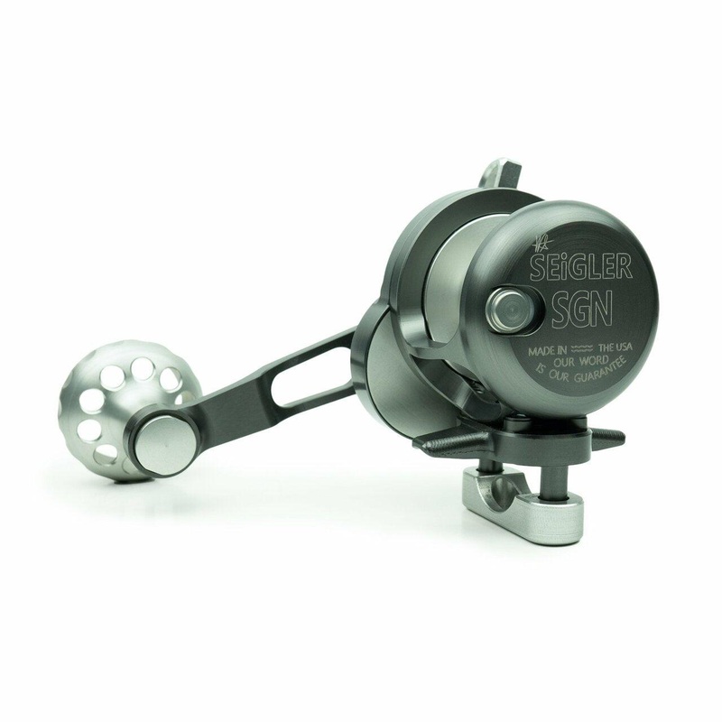 Seigler SGN Small Game Narrow Lever Drag Reels Smoke/Red Right