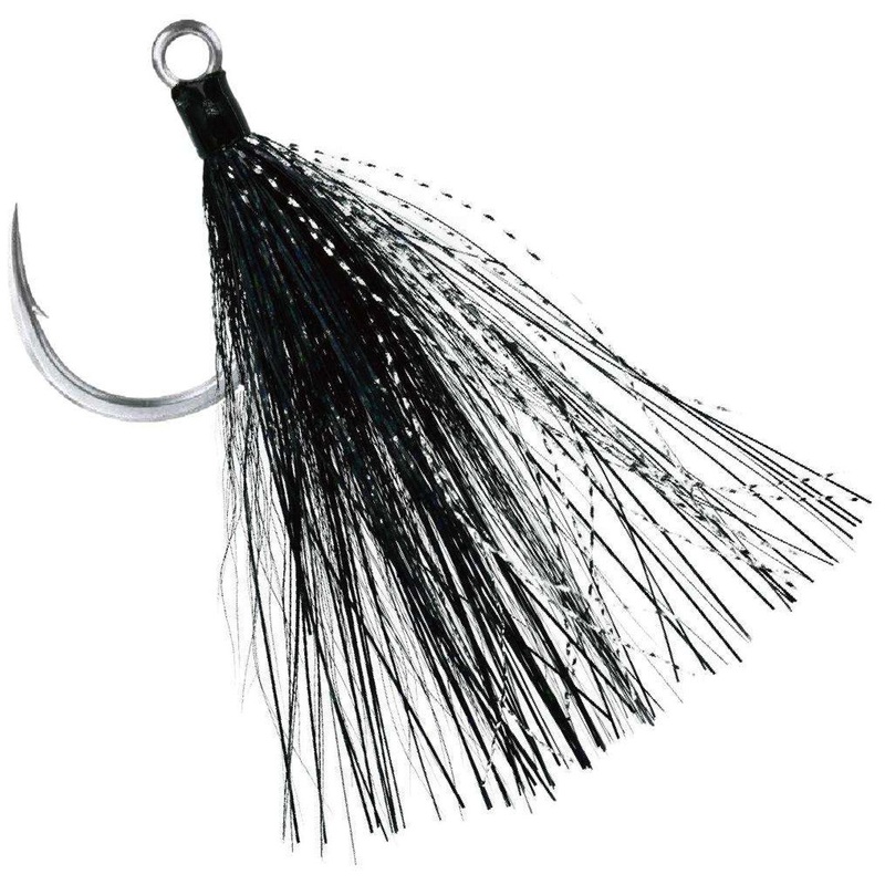 BKK Hooks – Lone Diablo Bucktail Inline Single Hooks Black Bucktail 2/0 (3 Pack)