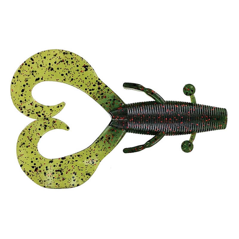 Yamamoto Cowboy Creature Bait, 4″, 7pk Watermelon w/Black Red Flake