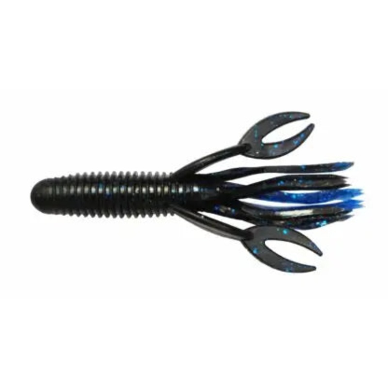 Big Bite 4″ Craw Tube (8 Pk) Black Blue Electric Blue