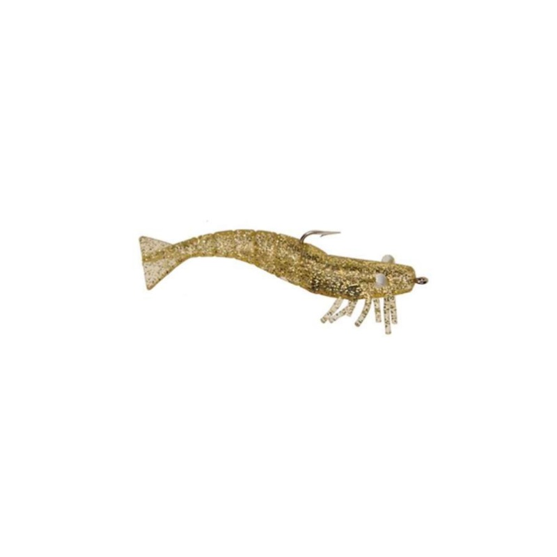 DOA 3 SHRIMP LURE 3 PACK BRONZE FLAKE /  ROOTBEER GOLD GLITTER