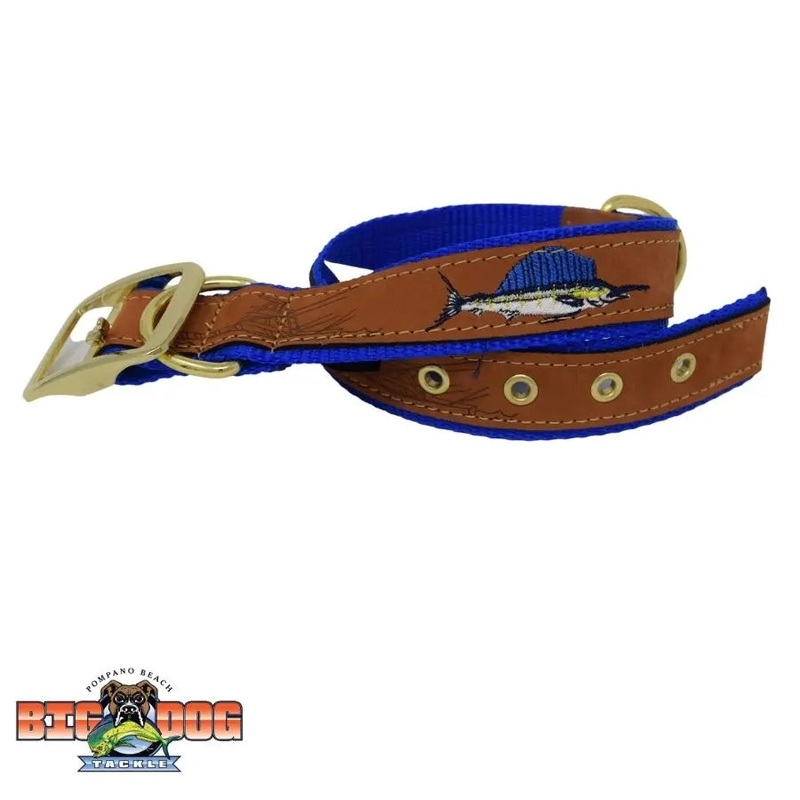 DOG COLLAR LEATHER SAILFISH ROYAL XL