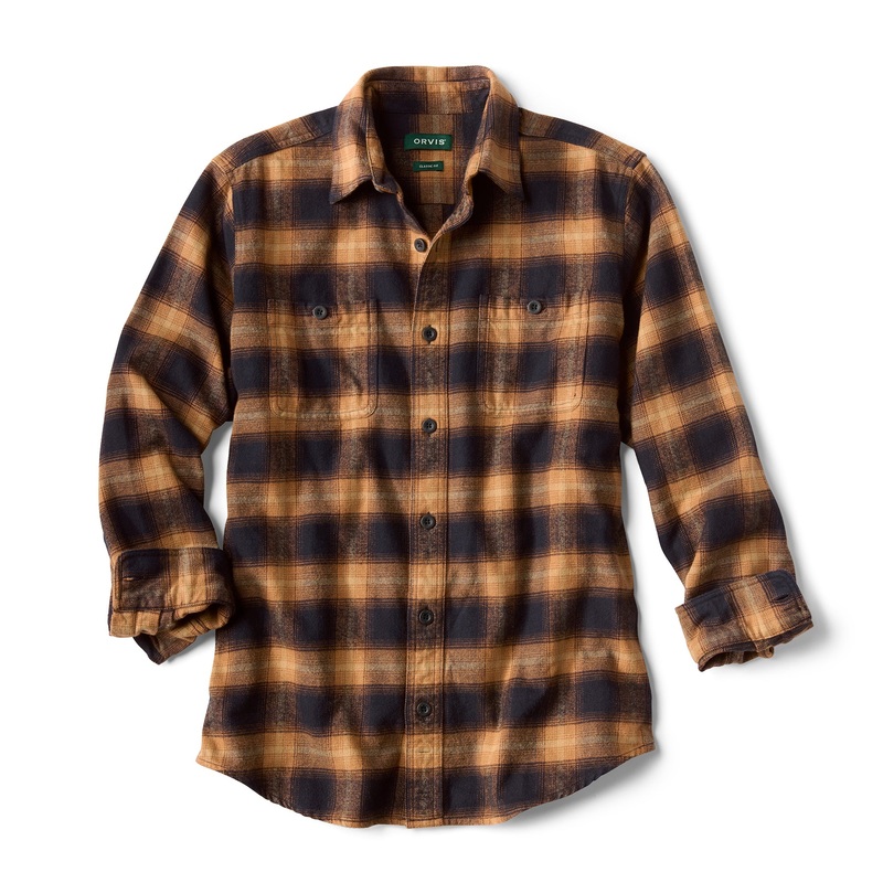 Orvis M’s Perfect Flannel Shirt Black/Khaki S