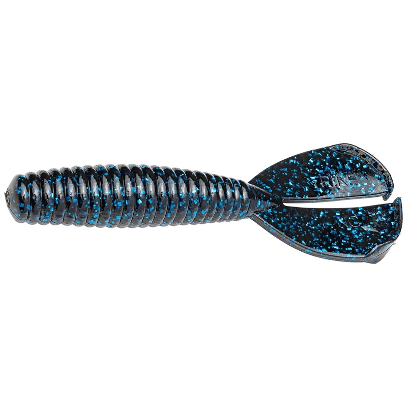 Strike King Rage Magnum Menace Grub 4″ (7 Pk) Black Blue Flake