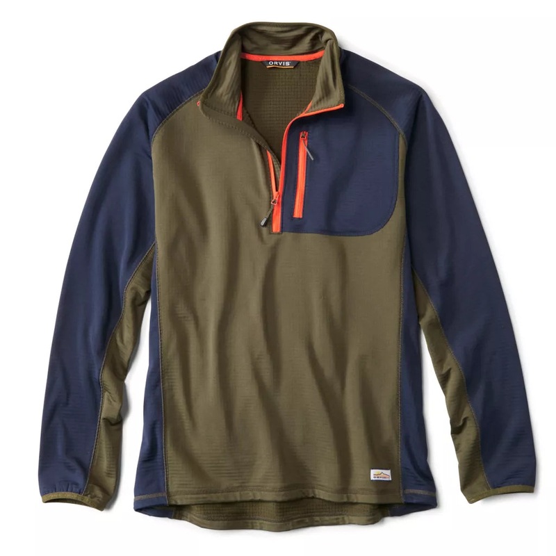 Orvis – Horseshoe Hills Colorblock Fleece 1/4 Zip M TRUE NAVY/TARRAGON