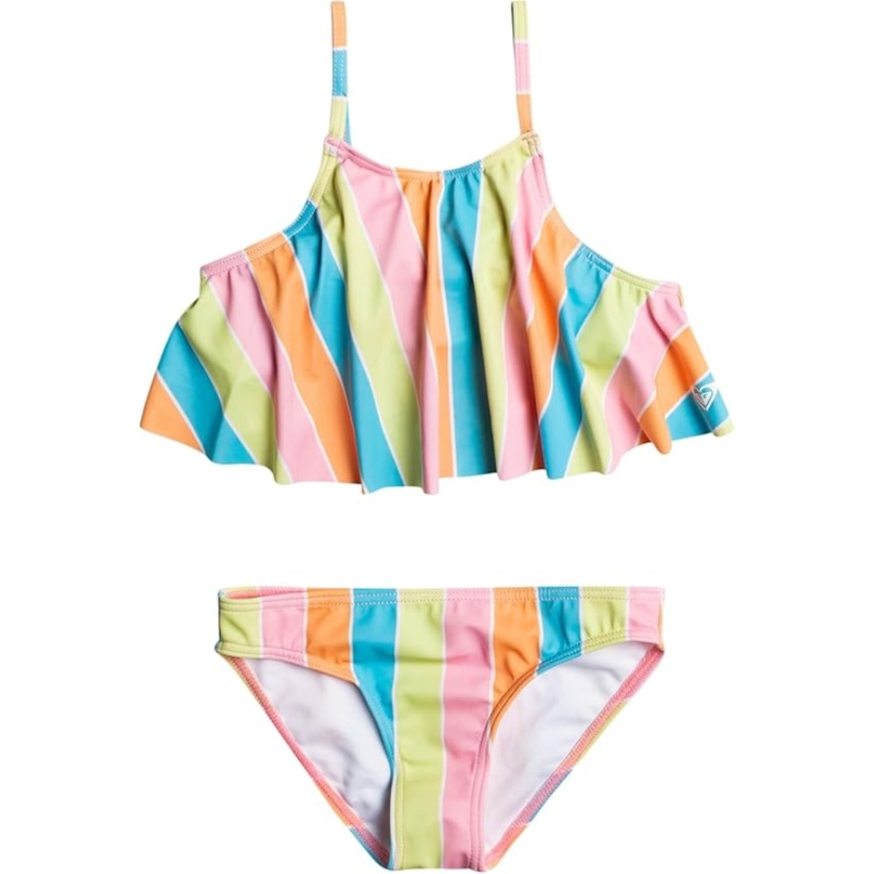 ROXY GIRL’S COLOR OF THE SUN FLUTTER BIKINI SET BACHELOR BUTTON RAINBOW RAYS 2