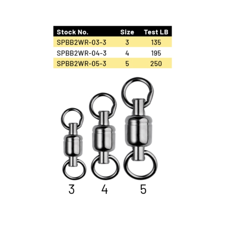 SPRO POWER BALL BEARING SWIVEL 2 WELDED RINGS sz3 135lb (3pk)