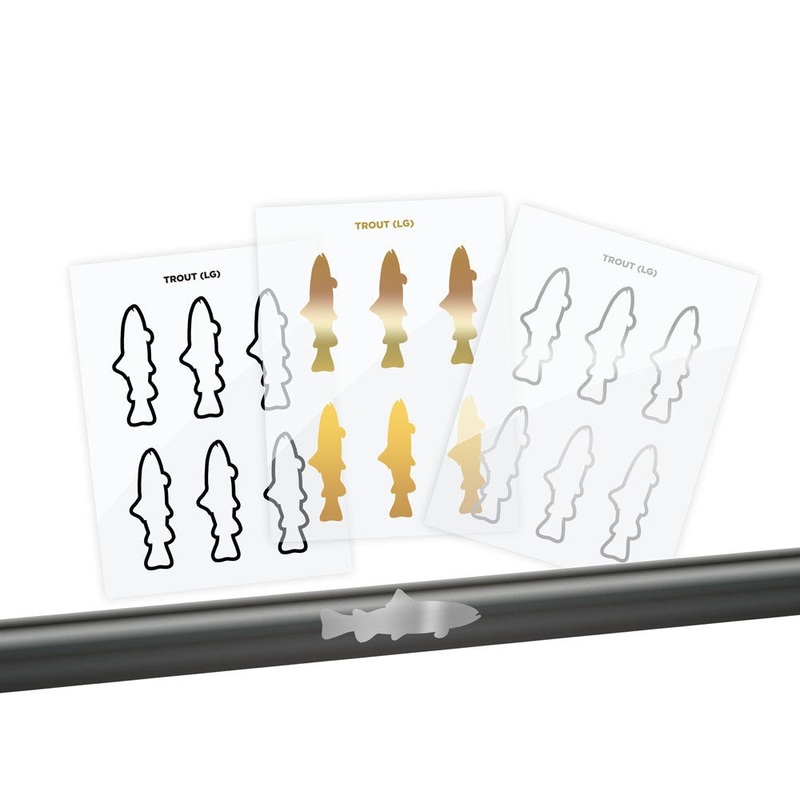 Trout Silhouette Rod Decals – Peel & Stick Solid Small Gold