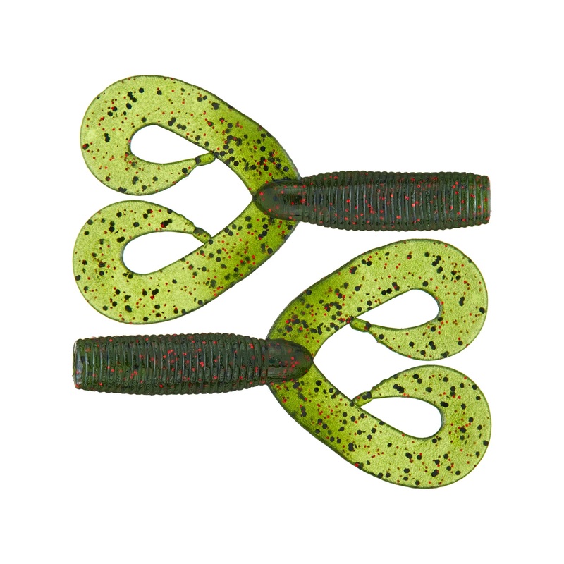 Yamamoto 4″ Double Tail Grub (20 Pk) Black Blue Flake
