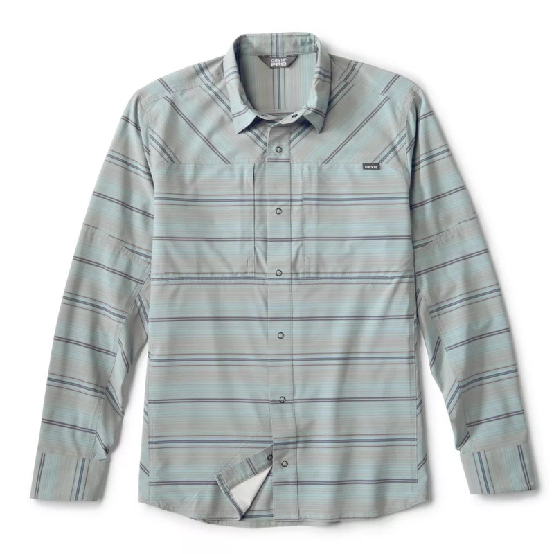 Orvis – Men’s PRO Stretch Long Sleeve Shirt Titanium Stripe M