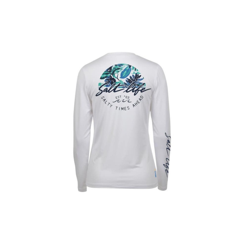 SALT LIFE ESCAPE TO PARADISE BADGE LS PERFORMANCE WHITE XL