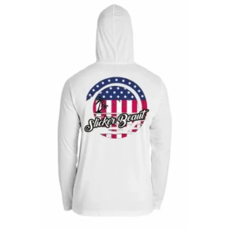 SLICKER BEAUT USA PERFORMANCE HOODIE WHITE XL