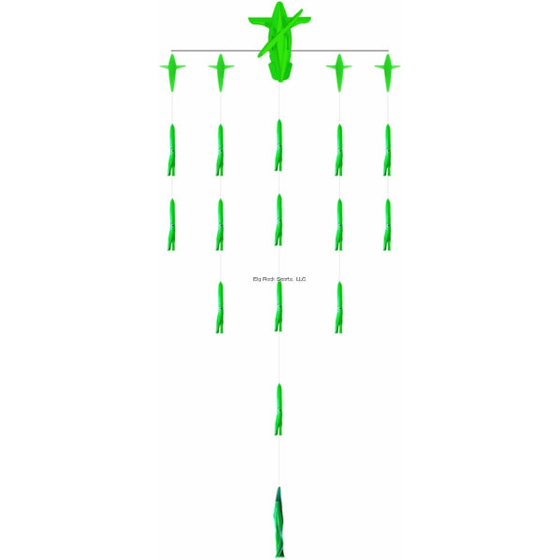 Fish Razr Spreader Bar Wide Tracker Green Machine Squid 36″ Green Squid Port