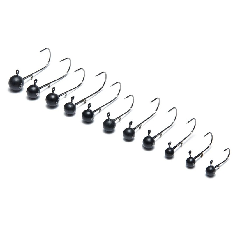 Nako 200% Sensitive Tungsten Ball Jig Heads Damiki Rig Jig Heads | No Chip Black | 5 Pack 3/16 1/0