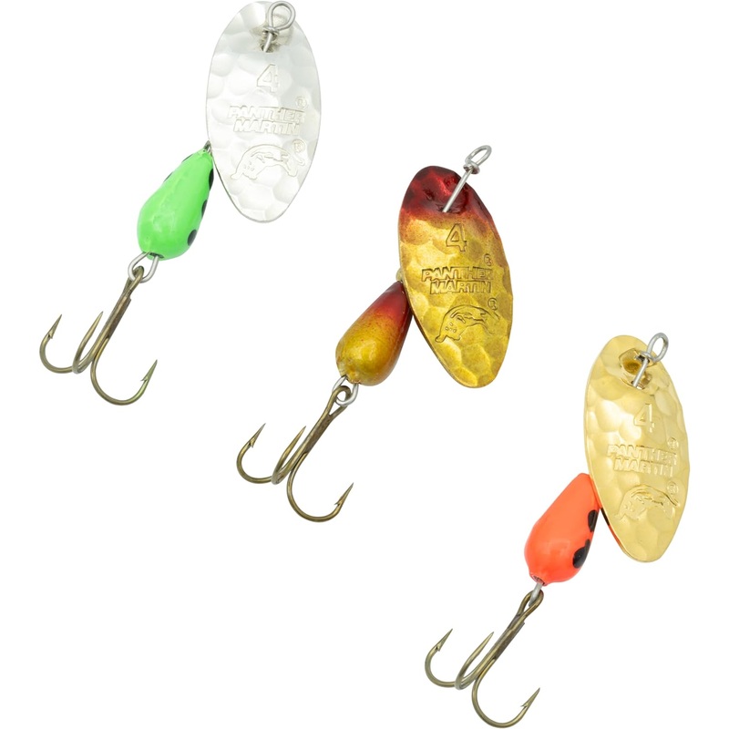 Panther Martin Hammered Regular Spinner, #4, 1/8oz, 3pk Kit