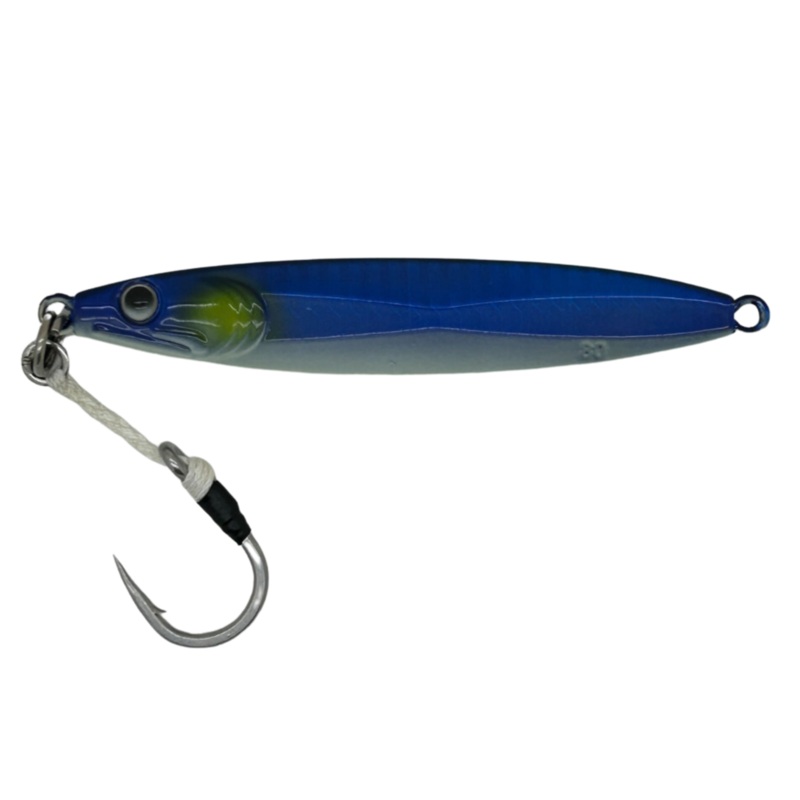 Run Off Lures Flat Side Tuna Jig Blue/White 80G