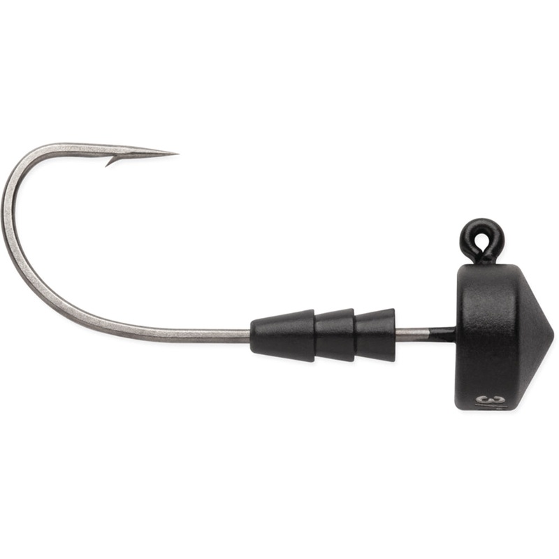 VMC Redline Series Tungsten NED Jighead – 2 Pack Matte Black 1/8 oz – 1/0