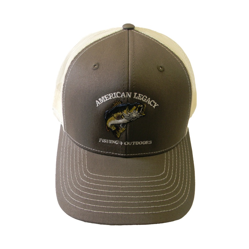 American Legacy Fishing & Outdoors Bass Trucker Hats Brown/Khaki