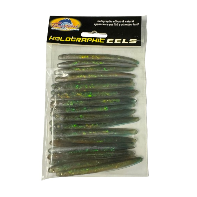 Tsunami HE4-25-8 Super Realistic Holographic Eel – 4″ (25 Pack) Blue Back