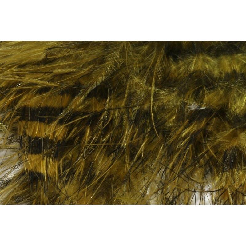 Hareline Jailhouse Marabou Fl. Chartreuse Barred Black