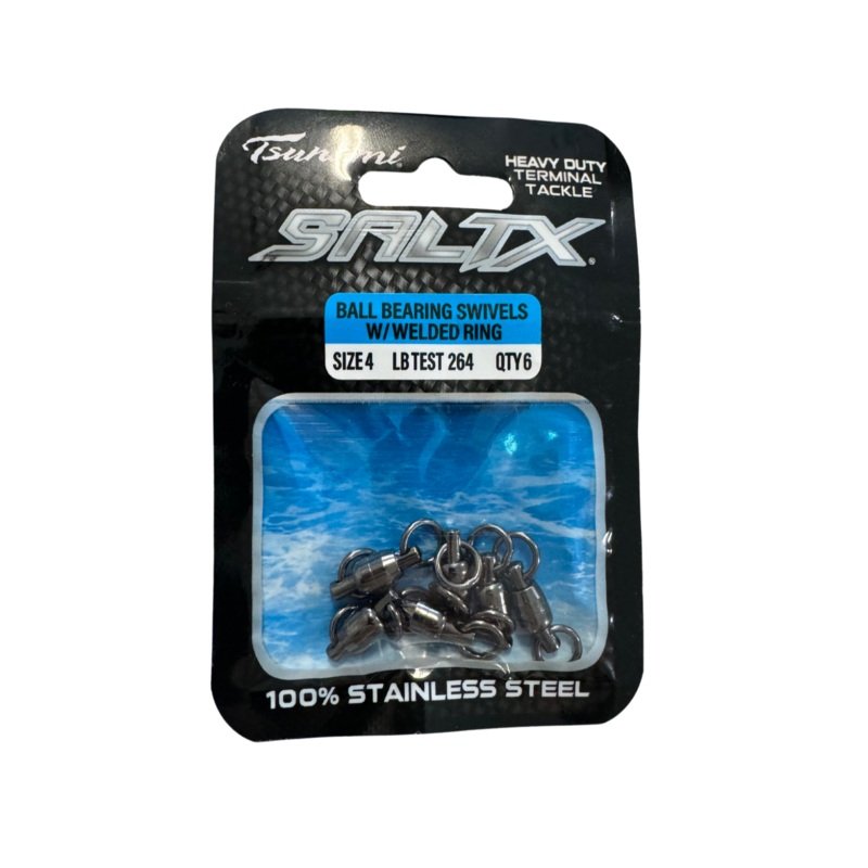 Tsunami Ball Bearing Swivels W/ Welded Ring SZ 6 5PK