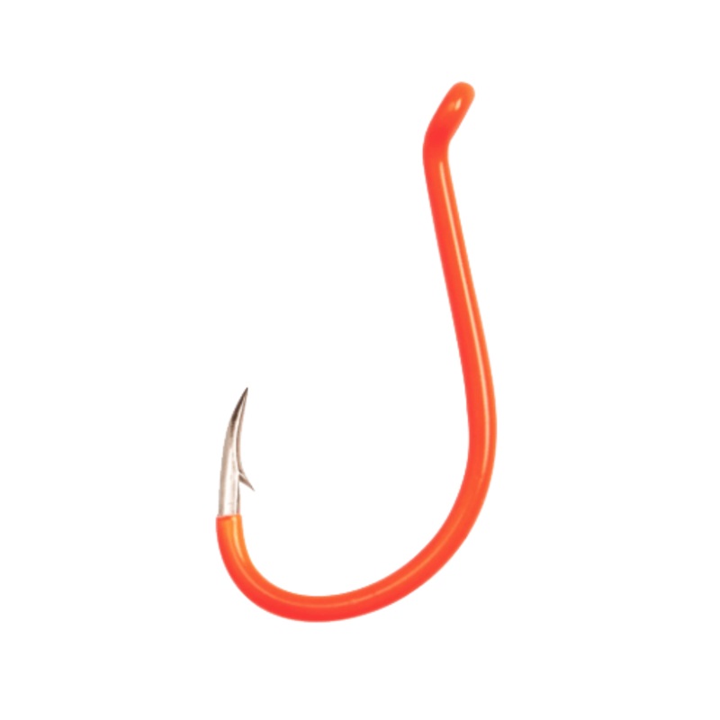 EAGLE CLAW LAZER OCTOPUS HOOK 25PK – FLUORESCENT ORANGE SIZE 8