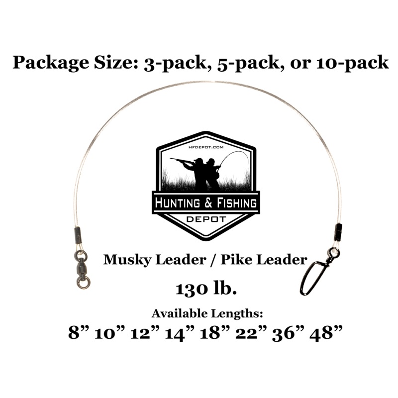 130lb Musky Leader 3-Pack 6″