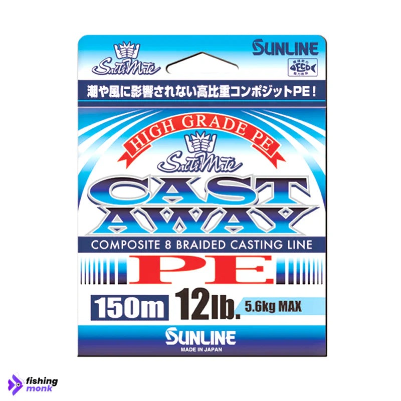 Sunline Saltimate Castaway 8PE Braided Casting Fishing Line | 150 mtr | 10lb – 50lb 10lb. – 4.2kg | 0.15mm Pearl blue 150 meter