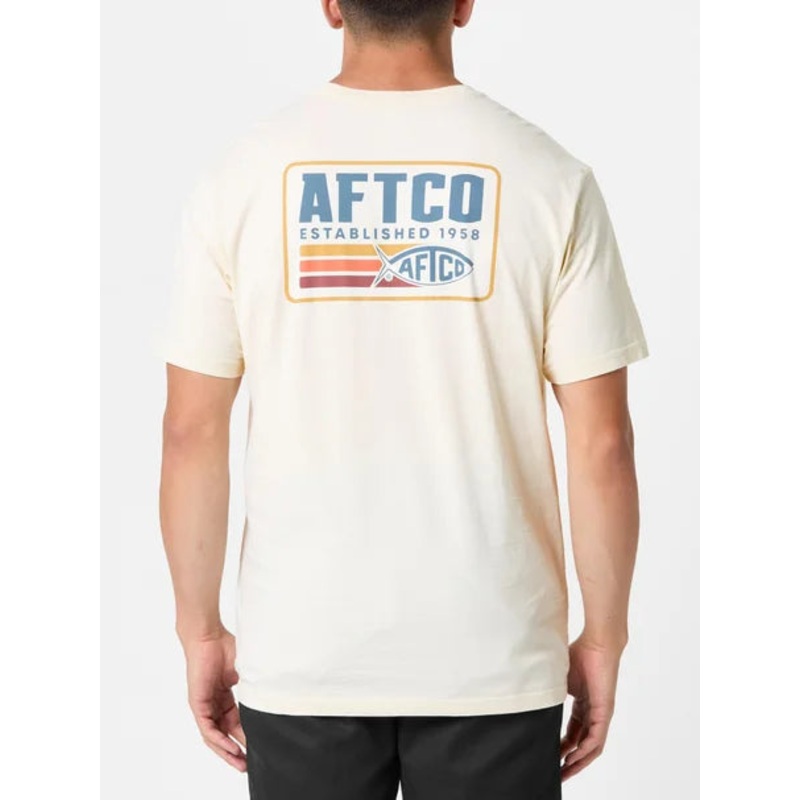 AFTCO STRYPE SHORT SLEEVE POCKET SHIRT CREAM Medium