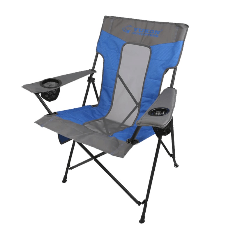 YUKON OUTFITTERS FOLDING CAMP CHAIR – BLUE/GREY