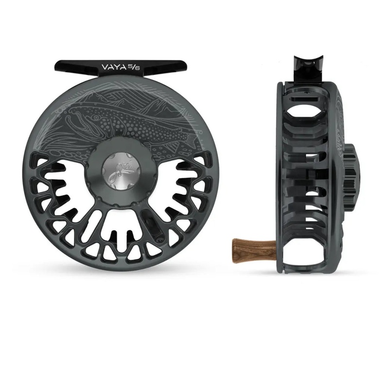 Abel Vaya Fly Reel – Custom – On The Hunt – Slate Gray 5/6 On The Hunt | Slate Gray with Walnut Handle