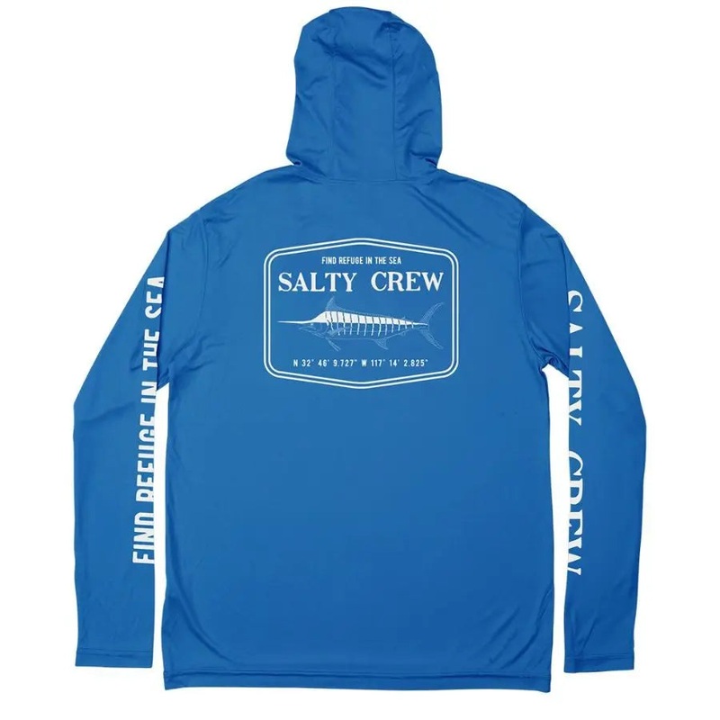 SALTY CREW STEALTH HOOD L/S TECH ROYAL S
