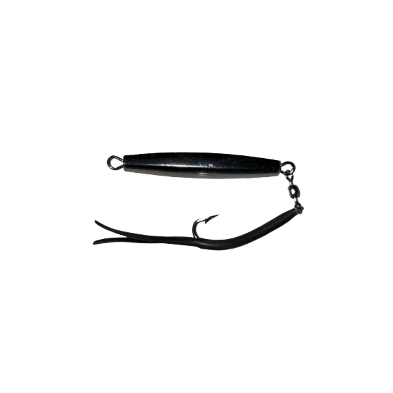 Chrome Diamond Jig with Tail Black 1.5oz